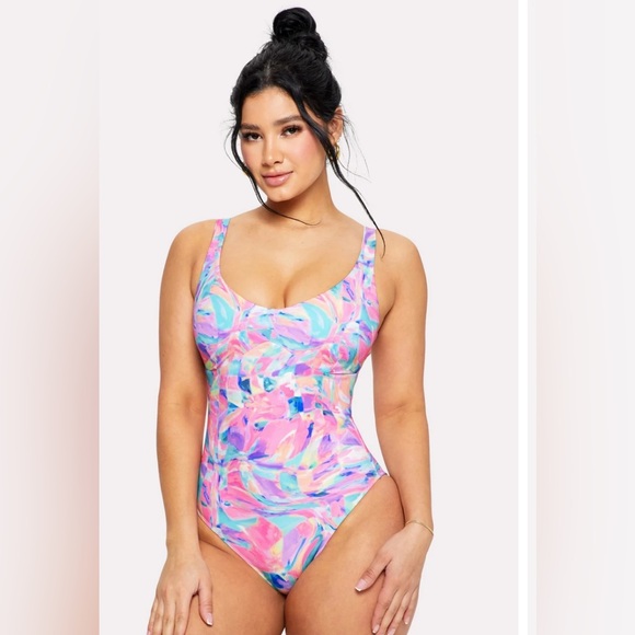 YITTY Other - YITTY FABLETICS S Swimsuit Demi Pink Bubble Gum Shaping One Piece Vibrant NWT